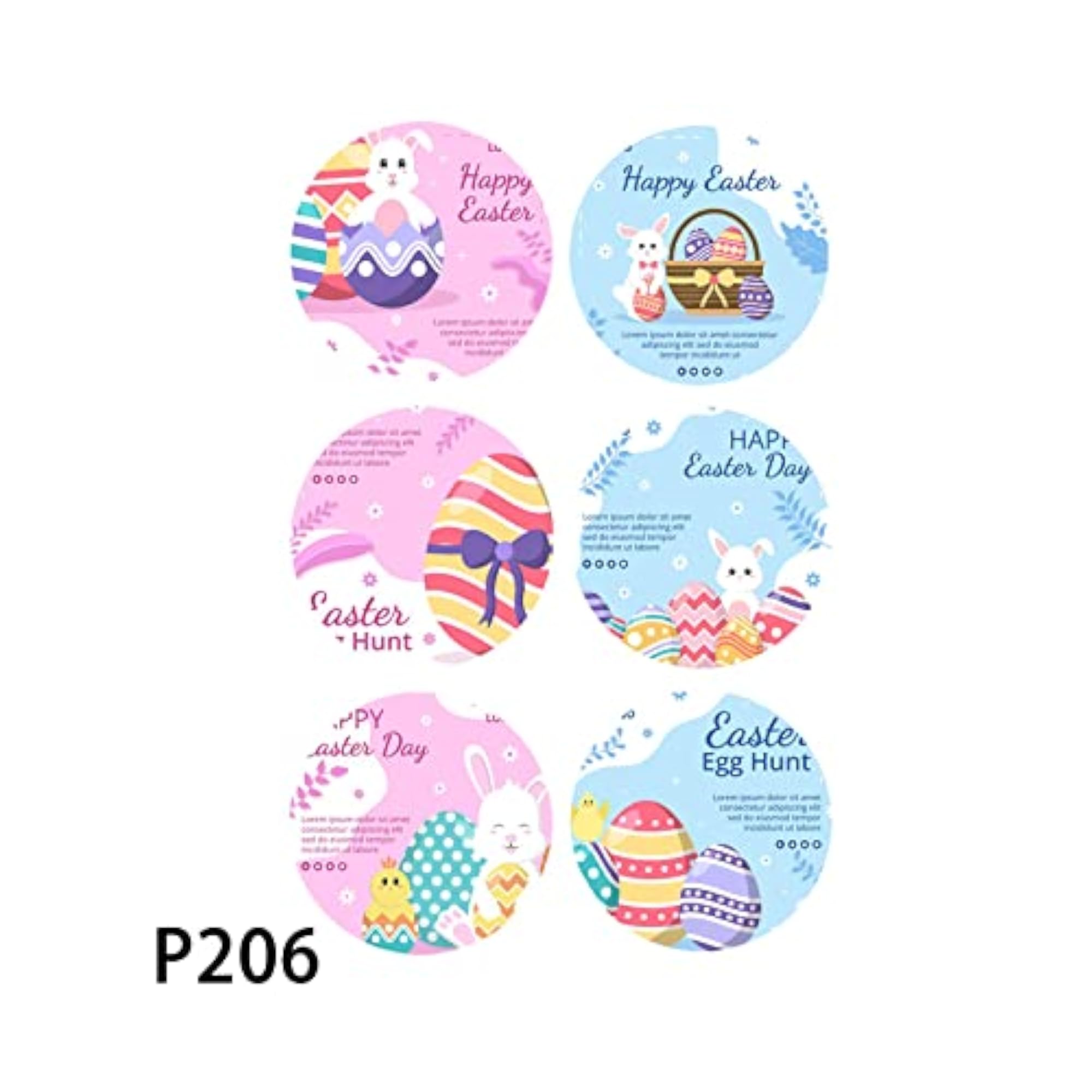 500x Happy Easter Rabbit Stickers for Scrapbook