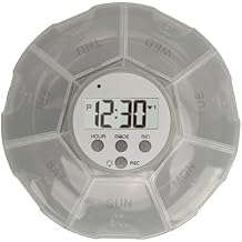 Smart Pillbox, Weekly Pillorganizer Drug 7 Day Pilldispenser for Elderly and Blind Portable Size