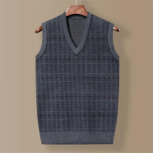 Men's Thickened Casual Sweater Vest Warm V-Neck Sweater3