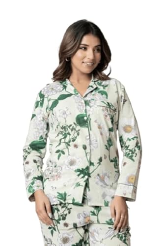 Image of Women's Cotton Printed Night Suit Set | Soft & Breathable Sleepwear with Top and Pajama | Stylish Nightwear for Daily Use - All Season Use