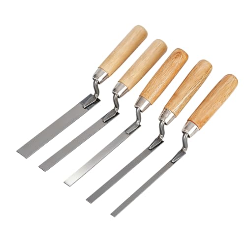 SarMee 5 Pcs Stainless Pointing Trowel Set 6/8/10/12/15 mm Finger Pointing Tool for DIY Brick Gap Repairs (5)