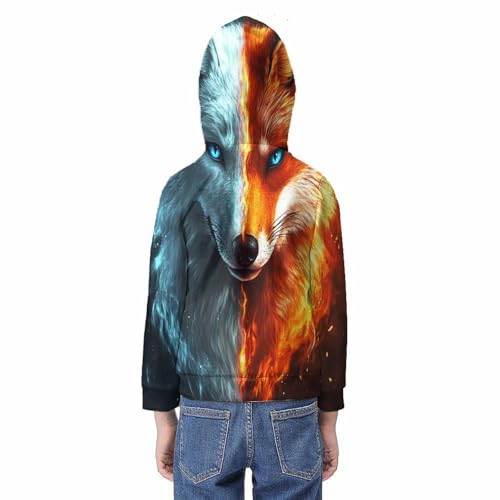 Pull chaud à capuche Fire & Ice Wolf avec poches et isolation thermique enfant - 6