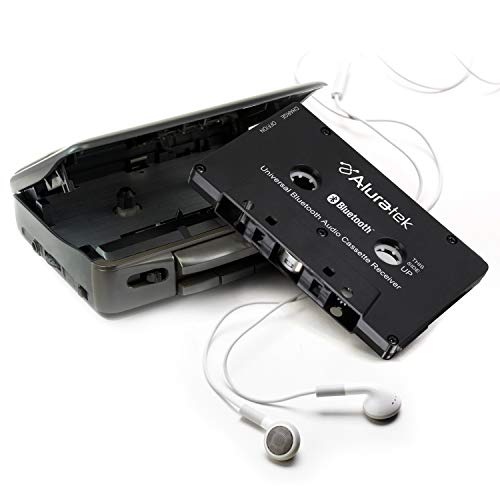 Aluratek Universal Bluetooth Audio Cassette Receiver, Built-in Rechargeable Battery, Up to 8 Hours Playtime, Audio Receiving up to 33 Feet, ABCT01F