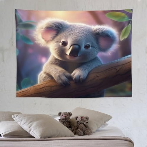 Tapisserie murale koala cree une ambiance zen pour decoration interieure chambre