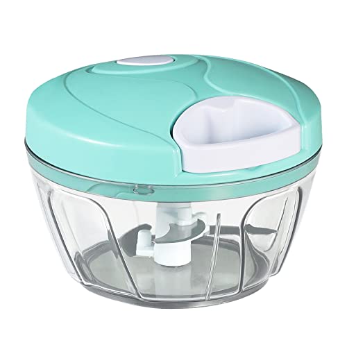 Image of Manual Food Chopper Vegetable Cutter, Cambom Chopper Hand String Vegetable Chopper Onions Cutter for Vegetable Fruits Nuts Durable BPA Free Food Safe Material (2 Cup-SolfBlue)