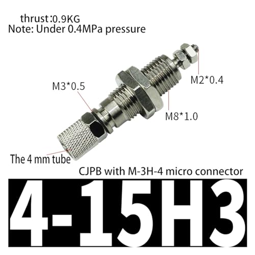 Cilindro microaguja CJPB4-15H3 de simple efecto neumático tipo CJPB de pin 3