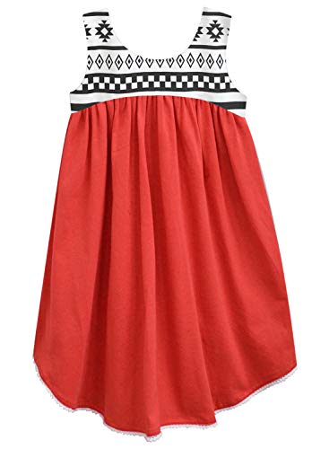 Image of A.T.U.N. (ALL THINGS UBER NICE) Girls Cotton High-Low Mini Dress | Printed Sleeveless Party Dress for Girls