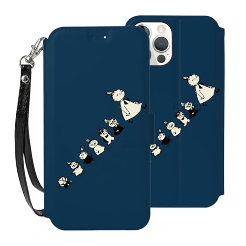 For ムーミン iPhone SE (第2世代/第3世代) iphone7 iphone8 iphone 6/6S 用 ケース 手帳型 高級puレザー 横置き機能 財布型 プレミアムレザーウォレットケース, マグネット式 3カードスロット&1ポケット ス