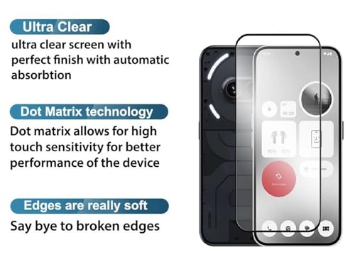 Image of HD Tempered Glass Screen Protector Compatible For Nothing Phone 2A With Edge To Edge Coverage And Easy Installation Kit