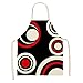 Secuos Delantales Sin Mangas De Cocina De Patrón Geométrico Rojo Baberos De Lino De Algodón 53 * 65 Cm Mujeres del Hogar Delantal De Cocina De Limpieza para El Hogar 2Wq-46413-007