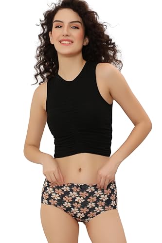 Image of THIRD QUADRANT Cotton Stretch Printed Hipster Panty for Women || Underwear for Woman || (Pack of 3) Assorted