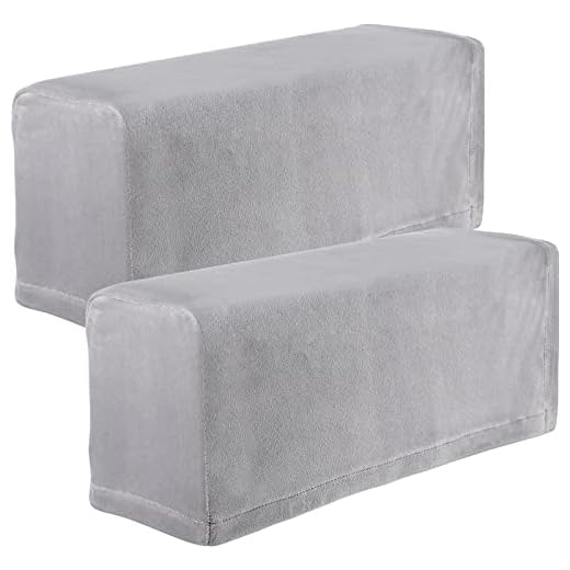 Garneck 2Pcs Stretch Fabric Armrest Covers Anti-Slip Spandex Recliner Armchair Couch Armrest Protector Furniture Protector Armchair Slipcovers Grey