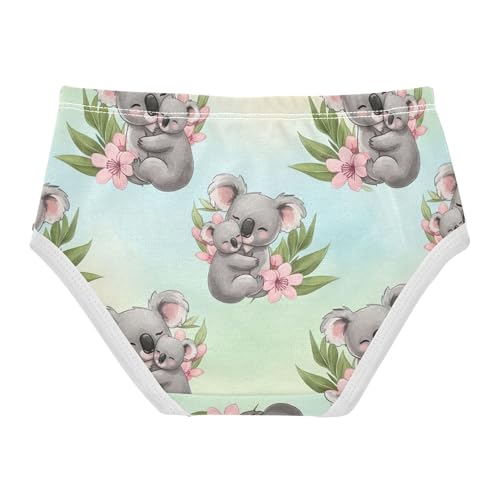 Cute Koalas Pastel Pink Floral Girls Underwear Toddlers 2t Cotton Cute Panties Girl Fancy Briefs Undies Kids2