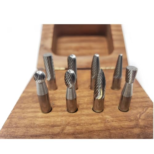 Set de 4 fresas de carburo corte simple miniatura 3