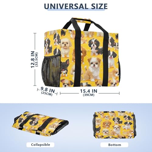 Nander Cute Cartoon Dog Foldable Tote Bag Waterproof Sandproof Women Beach Bag Handbag Gym Bag2