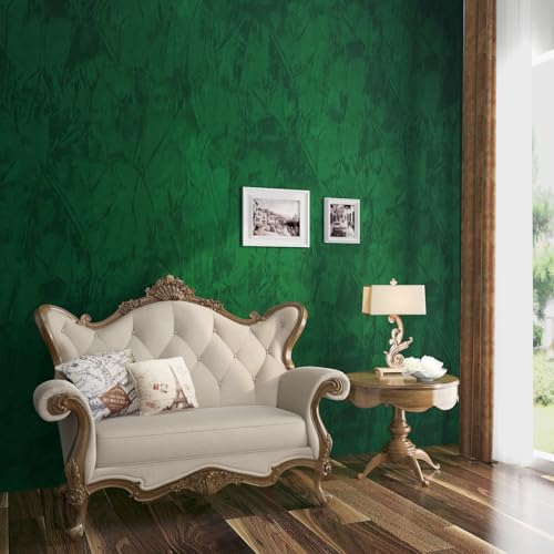ReWallpaper Papel De Pared Terciopelo Vintage Papel Pintado Autoadhesivo Verde Oscuro 60CMx5M Papeles Tapiz Paredes Terciopelo Verde Rollo Adhesivo Decorativo Pared Habitación Salon
