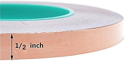 Miniatura 8 de Bullet Face Emi cinta de hoja de cobre conductiva de doble lado de 1/2 pulgada x 21.8 yardas, para blindaje contra interferencias electromagnéticas