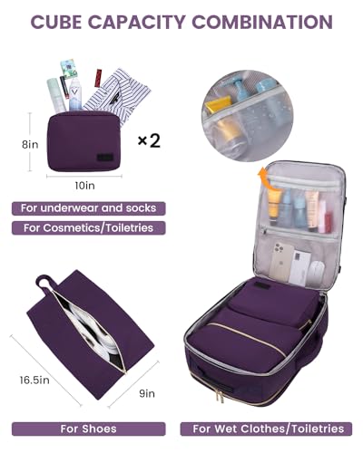 Image of LOVEVOOK 40L Travel Backpack for Women & Men, Airline Approved Carry On Luggage with 3 Packing Cubes, TSA Overnight Bags, Waterproof Personal Item Bag, Weekender Essentials Backpacks fits 17 inch Laptop