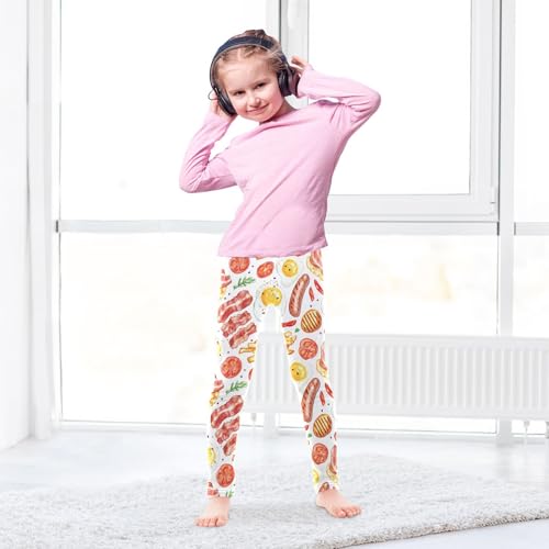 British Cuisine Girls Leggings,Workout Leggings for Girls Toddler Athletic Legging Size for 3-10T4