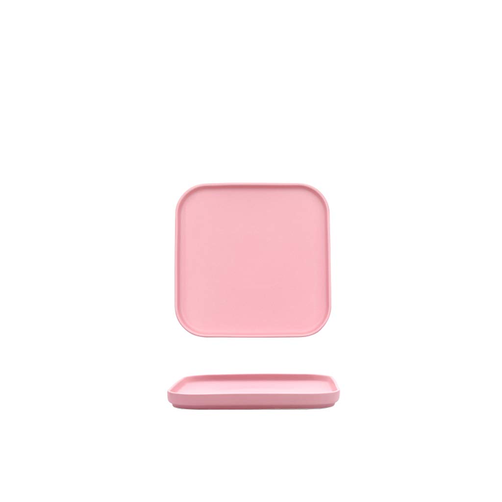 SZQ-Dinner plate Colored Square Ceramic Plate, Kiwi Ceramic Plate Grape Ceramic Plate Strawberry Ceramic Plate Household Plate Size 15.2 * 15.2 * 2CM Dessert Plates