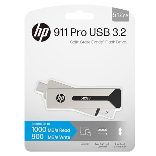Image of HP 911 Pro 512GB USB 3.2 OTG Type-C /Type-A Flash Drive, up to 1000MB /s