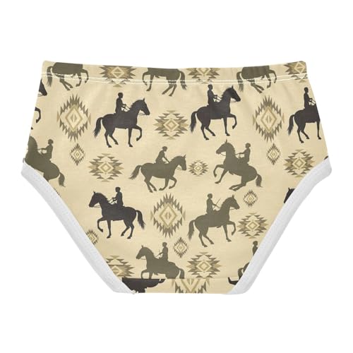 Joisal Toddlers Underwear Floral 2t Cotton Girl Panties Cute Funny Briefs Undies Kids Black Riders Horse Brown2