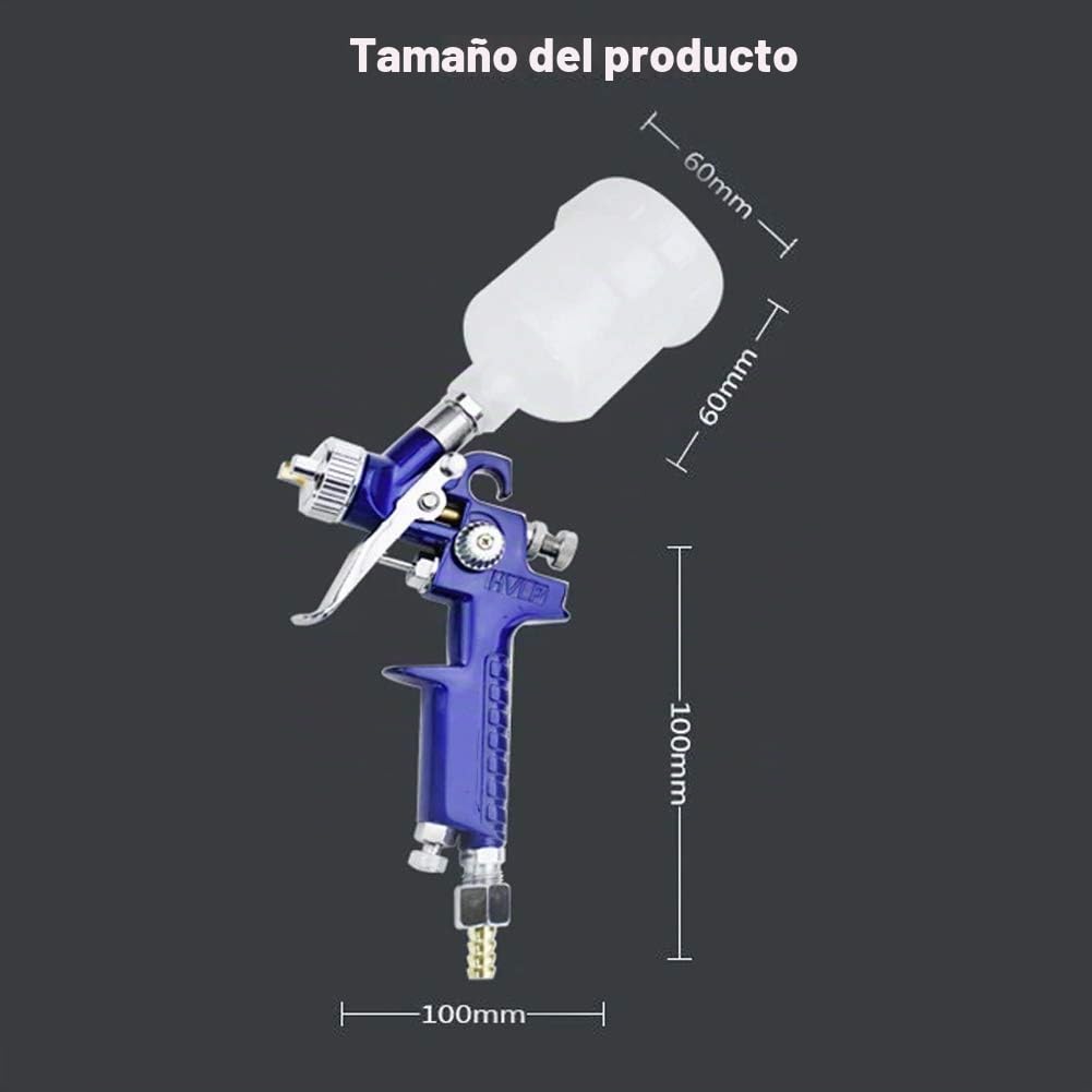 Pistola Rociadora 1,0mm HVLP Pistola Pulverizadora Aerográfica Alimentación por Gravedad 120cc para reparación de Pintura de automóviles