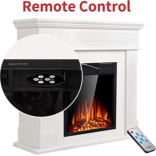 Antarctic Star Wood Electric Fireplace With Mantle, Removable Freestanding Insert Heater For Living Room, Remote Control 750/1500W Etl, Ivory White #TOP4