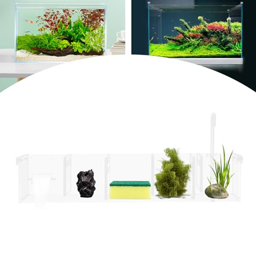 5 Grides Fish Tank Filter Transparent Acrylic Filter Box 5 in 1 Aquarium Overflow Box Canister Filters for Aquarium for Restaurant Home Hotel (5 Grides) - Thumbnail 5