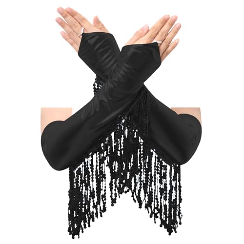 Tenue de danse standard dorée avec franges fluides pour compétitions - 5