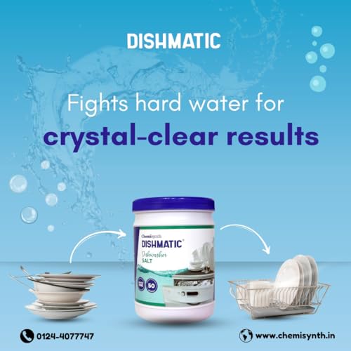 Image of Dishmatic Dishwasher Salt Powder (Pack of 4 x 1kg): Regular Combo Pack for Spotless Dishes, Compatible with All Dishwashers