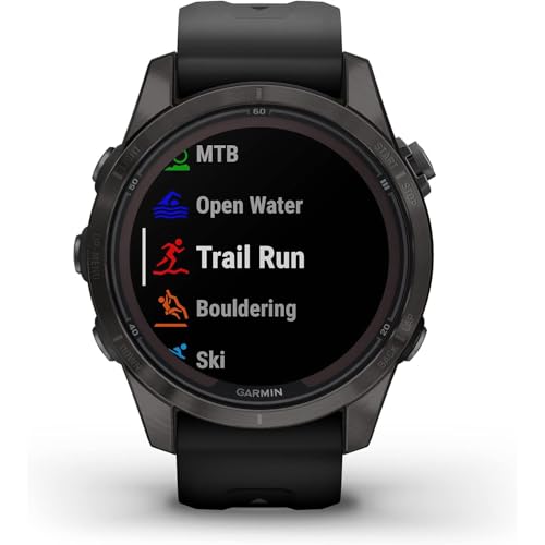 Garmin Fenix 7S Pro Solar, Sapphire, Carbon Gray DLC Titanium, Black Bundle with 2 Year Enhanced Protection Pack - Image 4