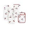 Katespadenewyorkcherrydotkitchentowelovenmittpotholder4packset17x287x137x10whiteredblue  Urban Country Home Decor Kate spade new york cherry dot kitchen towel oven mitt pot holder 4 pack set 17 x 28 7 x 13 7 x 10 whiteredblue  urban country home decor