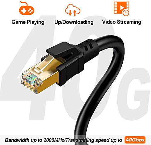 Image of CableCreation Cat 8 Ethernet Cable 5ft, Network LAN Patch Cord 40 Gigabit 2000MHz SFTP Internet RJ45 High speed Cable for Modem, Router, PS3, PS4, Xbox, Black (5ft)