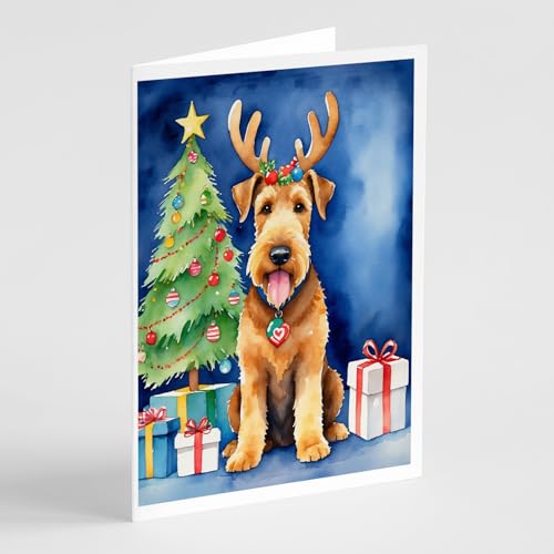 Caroline's Treasures Airedale Terrier Dogs Blank 5x7 Note Cards Set of 8
