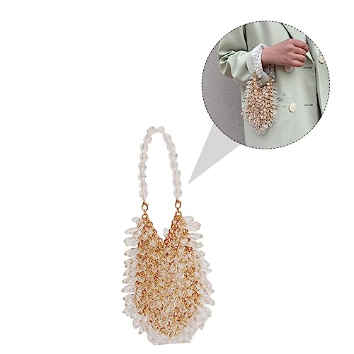 Sac doré design perles Healvian en coton polyester pour femme