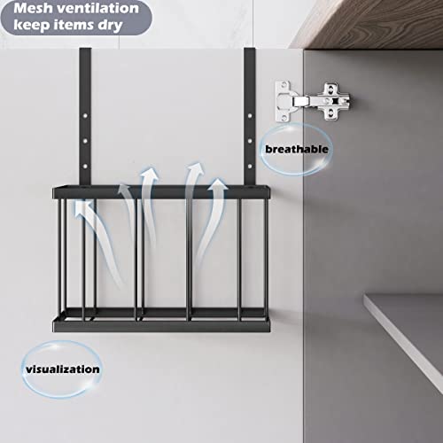 Covaodq Cabinet Door Organizer,Over The Cabinet Door Organizer With Towel Bar,Cutting Board Organizer,Kitchen Cabinet Towel Holder (2 Pack, Black) #TOP4