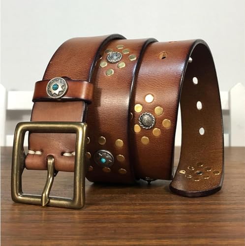Sress belts Studded Vintage Cowboy Biker Punk Hip Hop Belt with Stainless Steel Pin Buckle Casual Belts4