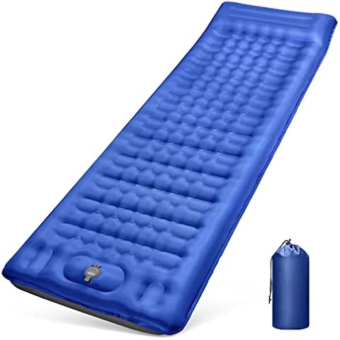Isomatte Camping Selbstaufblasend, 12CM Verdicktes Aufblasbare Matratze mit Fußpresse Pumpe und Kissen, Ultraleicht Wasserdicht Luftmatratze Outdoor Cover