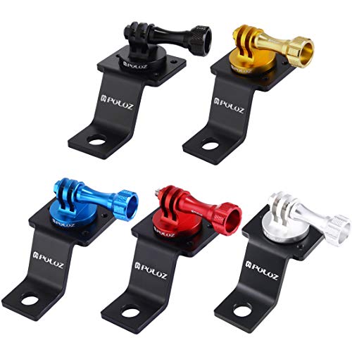 PULUZ Soporte fijo para motocicleta, aleación de aluminio Moto Mirror/Pinch Bolt Mount Clip para GoPro Hero Max 9 8 7 6 5 4 3 Session 3+ 2, DJI OSMO Action y otras cámaras de acción (negro)