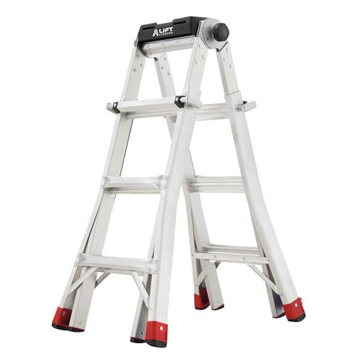 Lift Ladders Multi-Position Aluminum Ladder, 375 lb, Silver, 15 Ft Reach - image 1