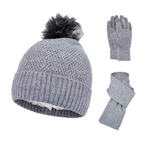 Ensemble bonnet écharpe gants filles contre le froid hivernal et les frissons