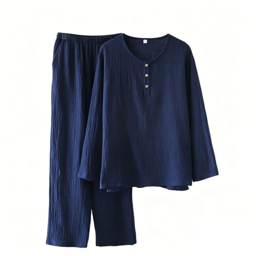 Pyjama style japonais homme en tissu doux et respirant avec coupe ample confortable