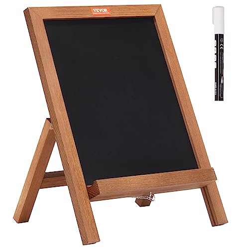 Vevor Tabletop Chalkboard Sign, Message Signs With Chalks, Freestanding Framed Memo Board, Vintage Wooden Magnetic Chalk Board, Rustic Brown Chalk Boards, 10"X14", For Kitchen, Home Decor, And Wedding #TOP24