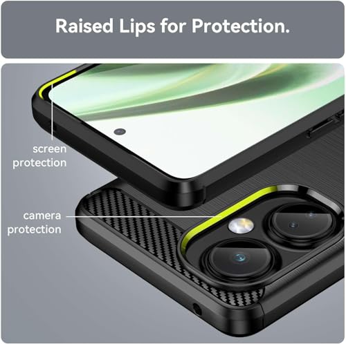 Image of NPRC Hybrid Ultra Slim Protective Case TPU Non-Slip Carbon Fiber Texture Shockproof Case Cover for Oneplus Nord CE 3 LITE - Black