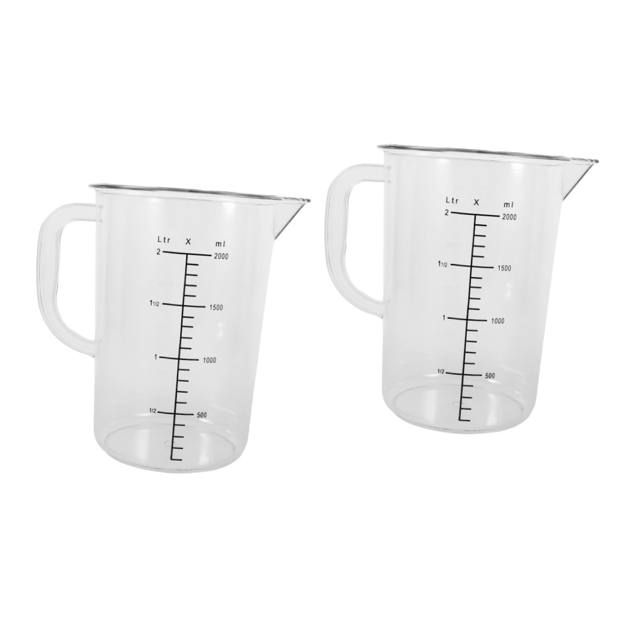 Gatuida 2pièces Grand Pichet à Mesurer Tasse Graduée Transparent Avec Poignée Ergonomique Pour Cuisine Boulangerie Et Cafés