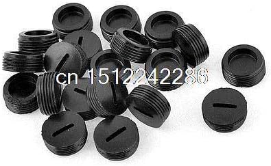 Generic 20pcs Black Plastic 15.5mm 0.61"" Dia Carbon Brush Holder Threaded Caps
