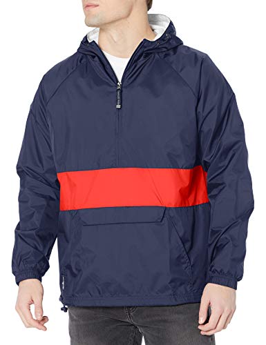 Image of Charles River Apparel Unisex Classic Solid Pullover, Water-Resistant Windbreaker with Flannel Lining