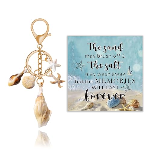 Ocean Seashell Keychain Accessories for Women Men Best Friend Postive