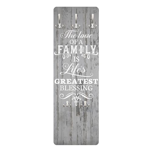 Bilderwelten Garderobe - Shabby Holz - Family is, Größe HxB:105cm x 34cm